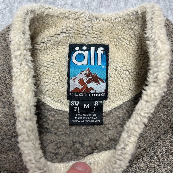 Alf Sweater Womens Medium Brown Fleece Pullover Mock Neck Long Sleeve Solid - Picture 5 of 10